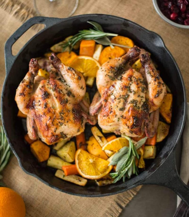 Herb Roasted Cornish Hens with Root Vegetables