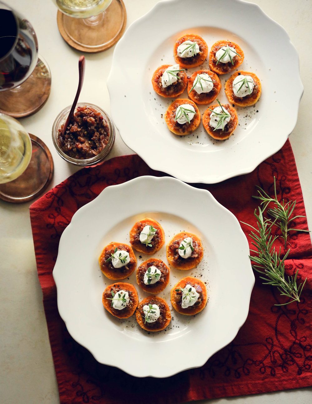 The Perfect Appetizer with Wine: Sweet Potatoes and Bacon Jam