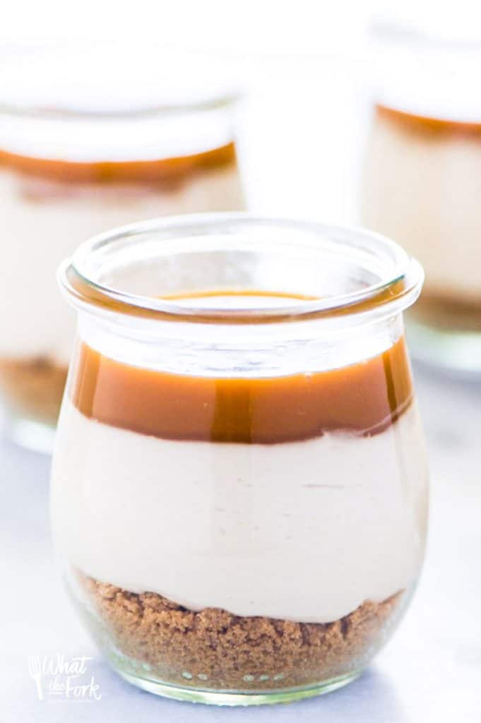 Mini No-Baked Salted Caramel Cheesecakes