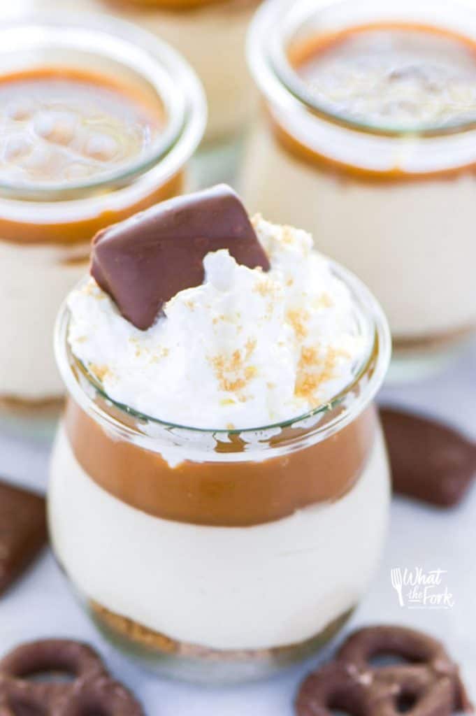 Mini No-Baked Salted Caramel Cheesecakes
