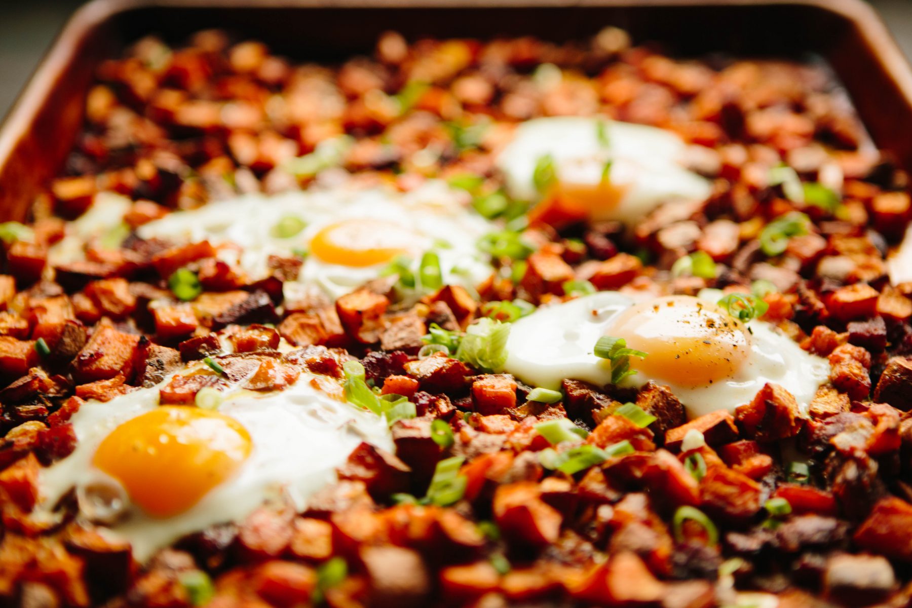 Baked Chorizo and Sweet Potato Hash