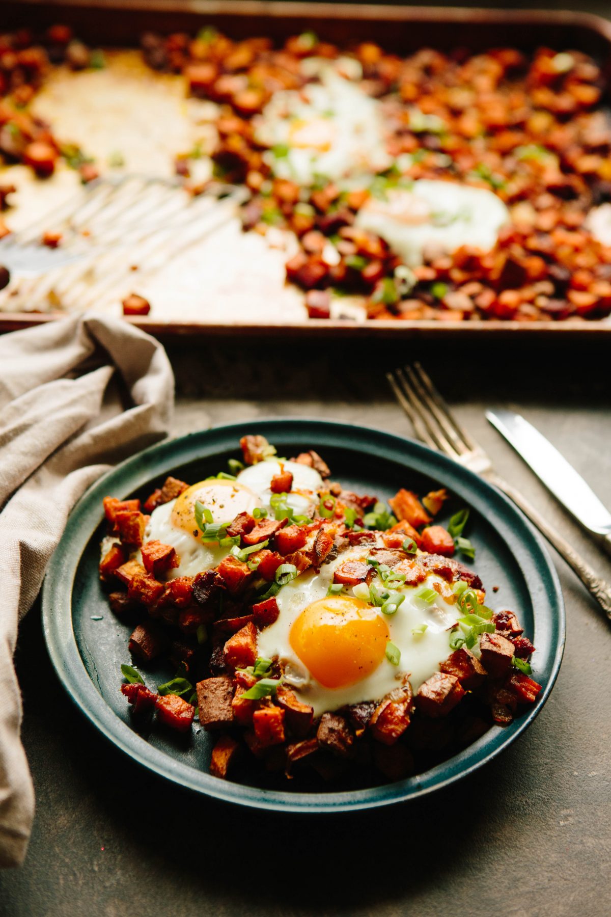 Baked Chorizo and Sweet Potato Hash