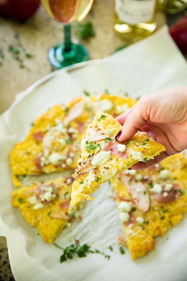 Riesling Wine Paired with Pear and Gorgonzola Flatbread