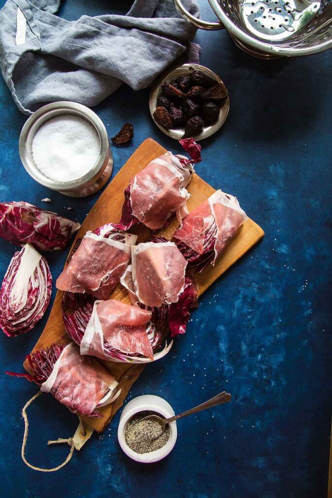 Prosciutto-Wrapped Radicchio and Balsamic Fig Sauce