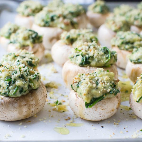 Creamed Spinach Stuffed Mushrooms