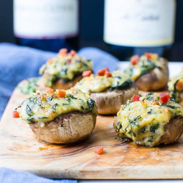 Creamed Spinach Stuffed Mushrooms