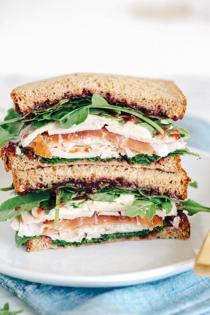 Brie, Cranberry, Turkey, and Prosciutto Sandwich