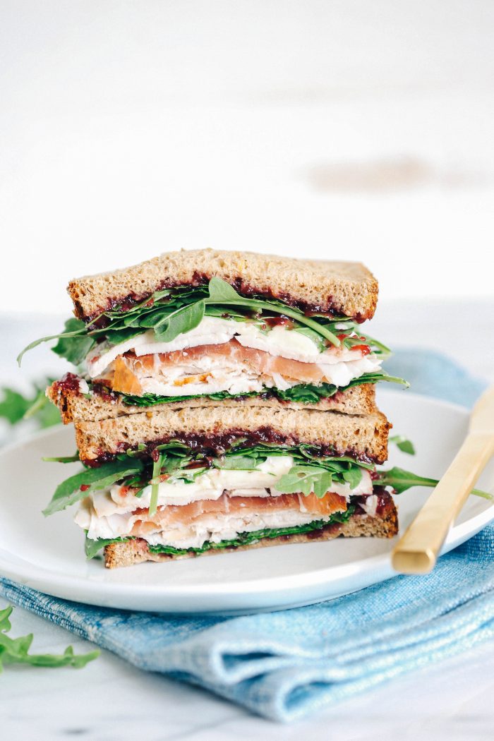 Brie, Cranberry, Turkey, and Prosciutto Sandwich