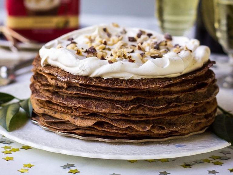 Chocolate Cappuccino Hazelnut Crepe Cake