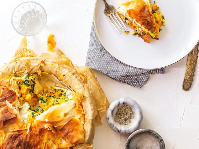 Cheese, Squash and Spinach Pie