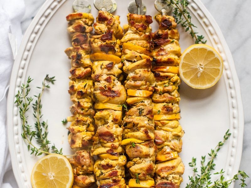 Lemon chicken skewers best sale