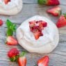 Mini Pavlovas with Strawberry Mint Sauce Recipe