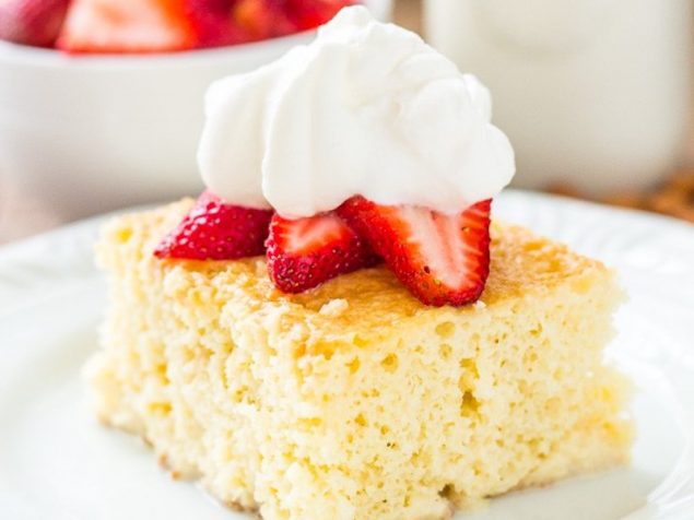 Strawberries and Tres Leches Cake