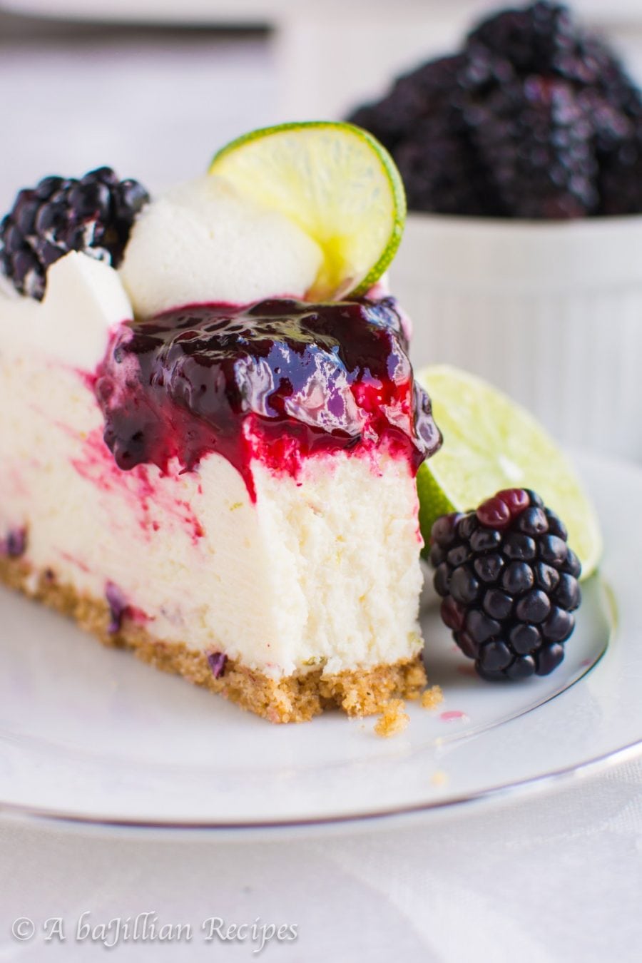 Blackberry-Key Lime Cheesecake