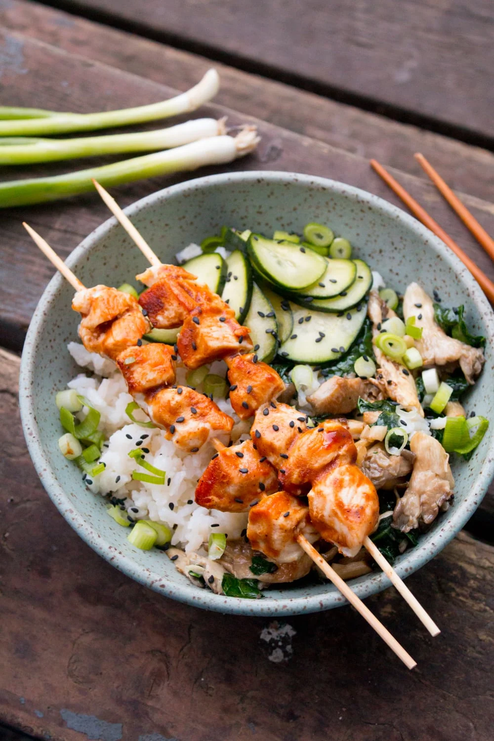 Grilled Chicken Yakitori Bowls