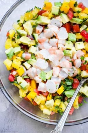 Pineapple and Mango Shrimp Ceviche