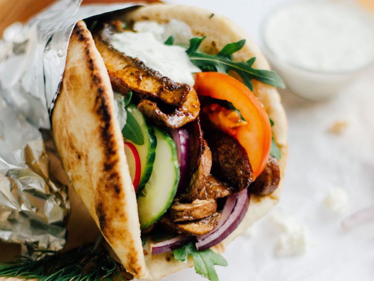 Portobello Gyros with Feta Tzatziki