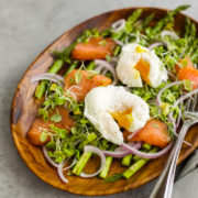 Asparagus Salad with Smoked Salmon and Poached Egg