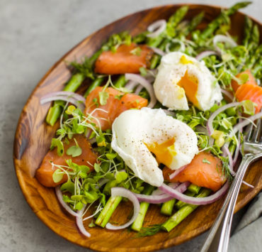 Asparagus Salad with Smoked Salmon and Poached Egg