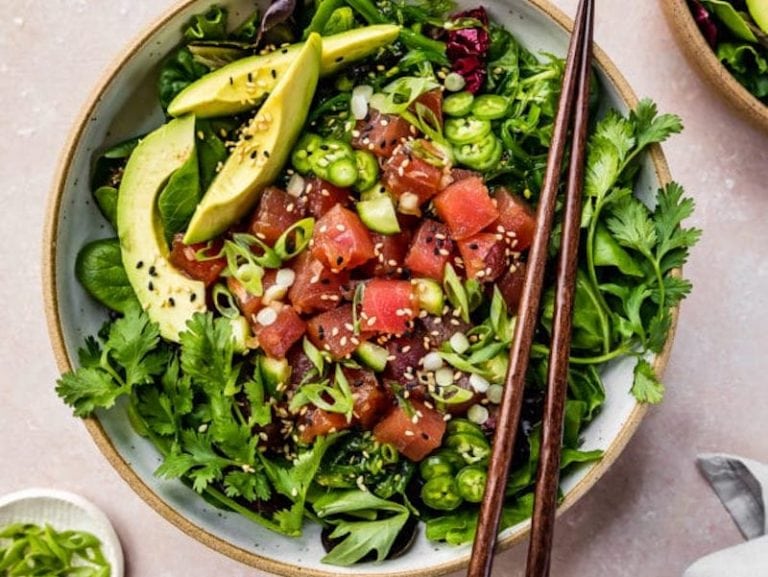 Mango And Tuna Poke Salad Bowl