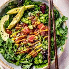 Avocado Tuna Poke Salad Bowl - No Spoon Necessary