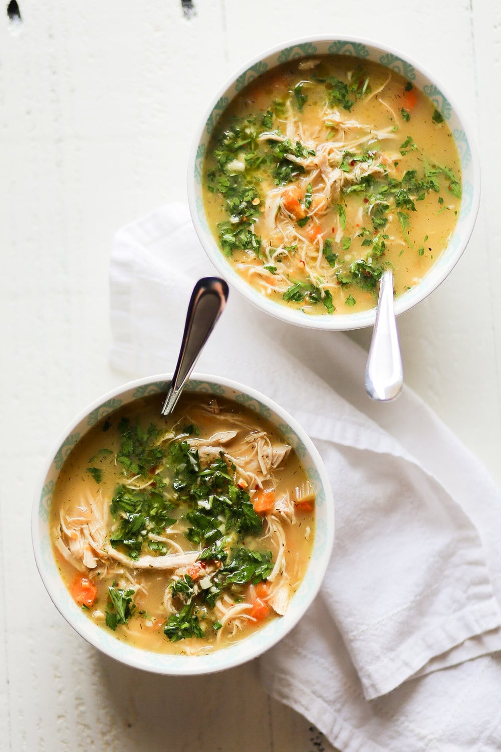 Instant Pot Lemon Chicken Soup with Herbs