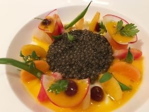 Caviar starter at Baur Au Lac's Pavillion, Zurich