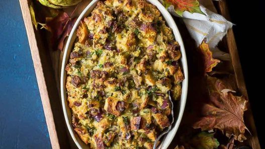 Cornbread Sourdough Stuffing with Sausace and Herbs Recipe Honest Cooking