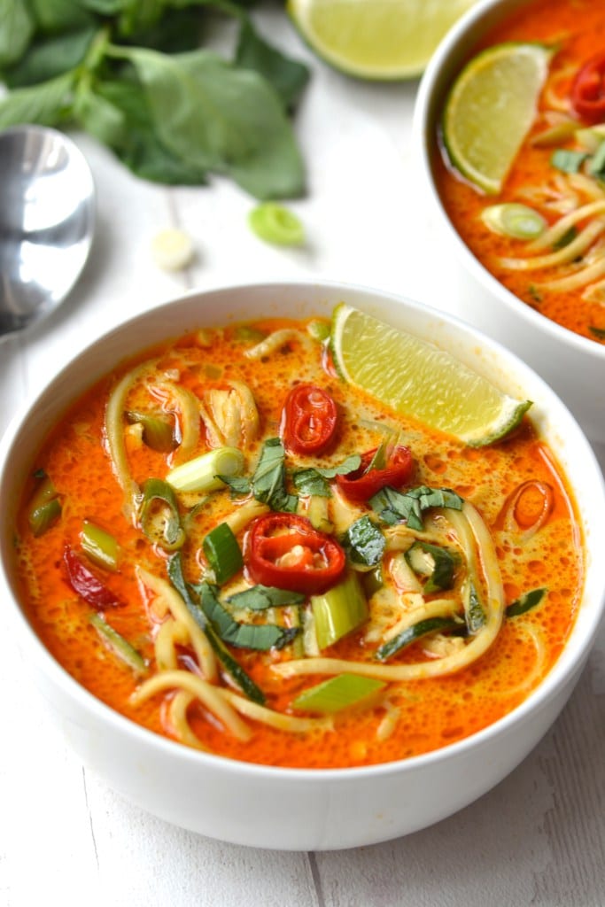 Zucchini Noodle Thai Curry Soup