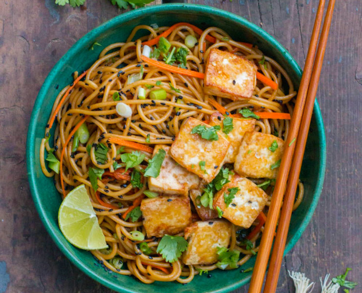 Sesame Noodles with Crispy Tofu