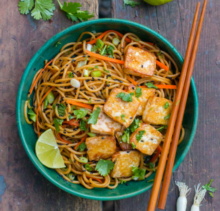 Sesame Noodles with Crispy Tofu