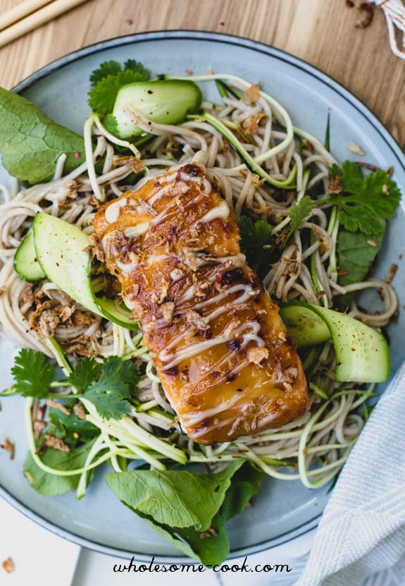 Miso Salmon and Soba Bowls