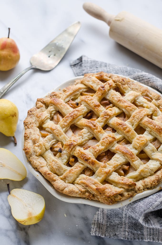 Spiced Pear Pie with Sourdough Crust - Honest Cooking Recipe