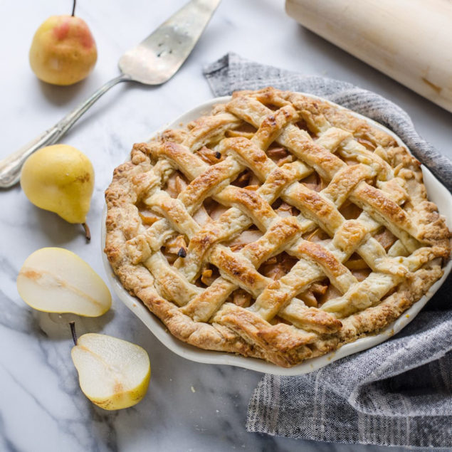 Spiced Pear Pie with Sourdough Crust - Honest Cooking Recipe