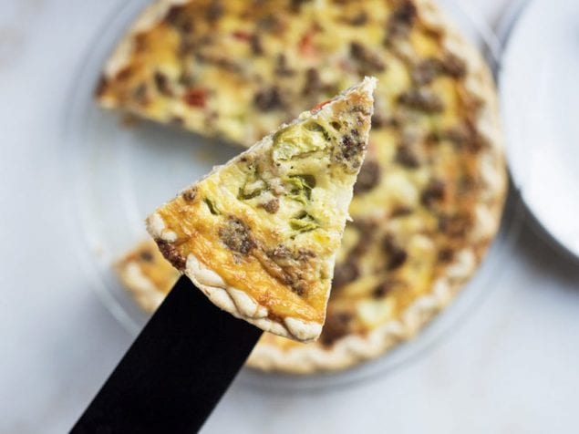 Sausage, Pepper and Onion Quiche