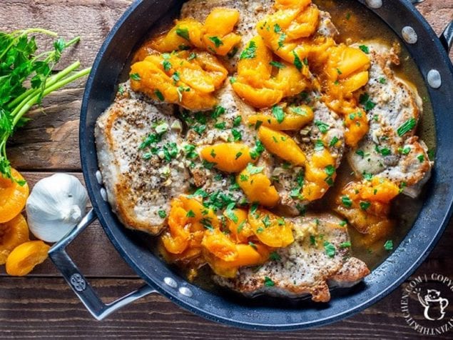 This easy recipe for One-Pan Apricot and Honey Pork Chops is not only tasty and easy, it’s a winner all year long, with fresh or canned fruit.