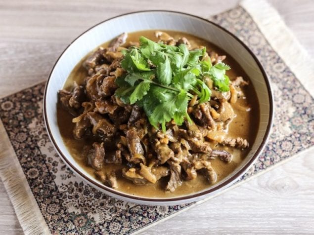 This beef satay-inspired stir fry is not the usual skewered beef, but it is loaded with a delicious sauce that you will want to make again and again.