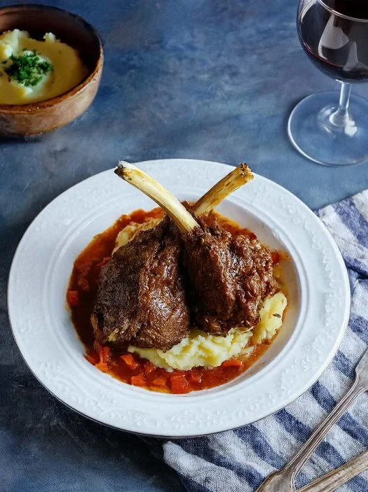 Tomato Braised Lamb Shanks