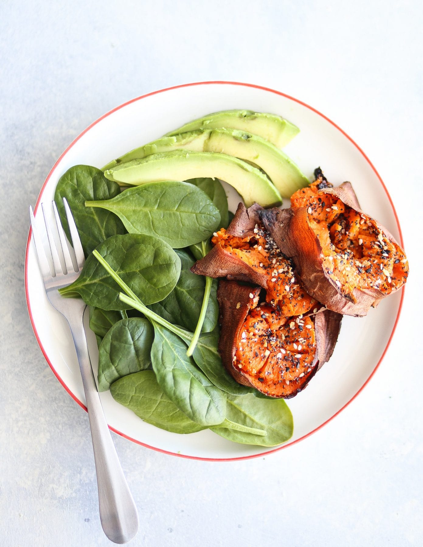 Roasted Sweet Potatoes with Everything Seasoning