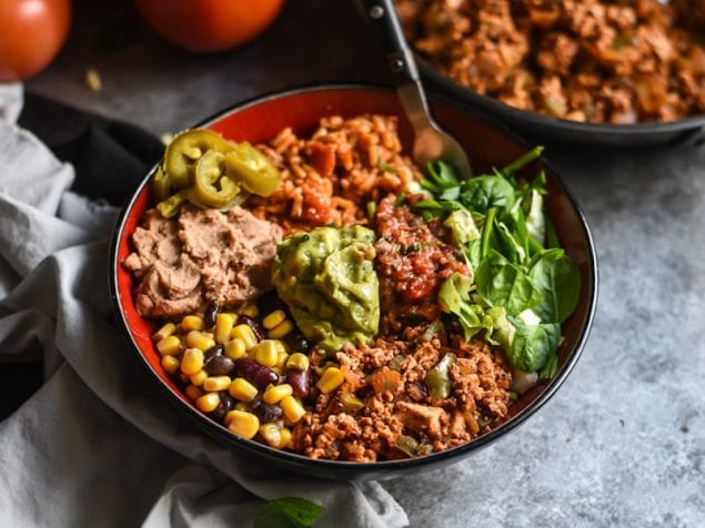 These bowls are a nod to Chipotle's sofritas, but with all homemade toppings that are easier to put together than you might think. Easily dig into a Sofritas Burrito Bowls on a weeknight.