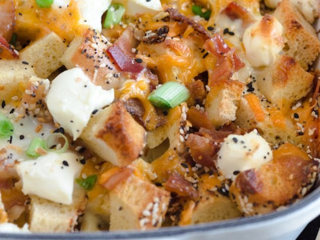 Eggs, bacon, everything bagels, and cheese are combined in this crowd-pleasing Everything Bagel Breakfast Bake.