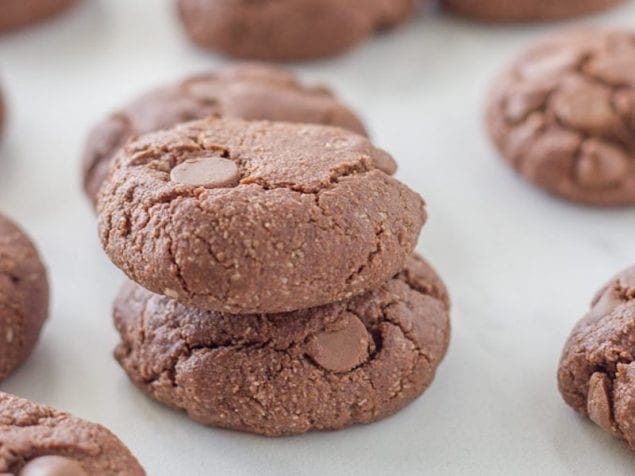 These gluten free double chocolate chip cookies are full of flavor, soft, and tasty as can be.