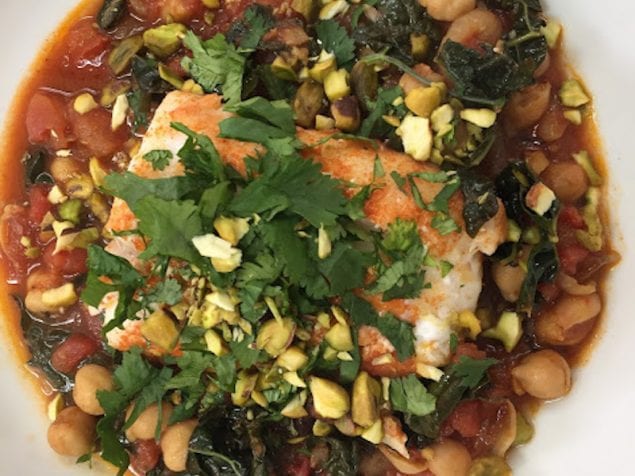 Dig into this flavorful fish curry on a weeknight. With chickpeas and cod, this curry has plenty of kale and Indian spices to make your tastebuds happy.