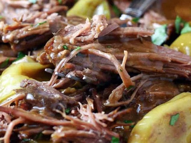 Just a few simple ingredients are all you need to make this flavorful, tender Mississippi Pot Roast with gravy in your slow cooker. The pepperoncini peppers add a unique, amazing flavor.