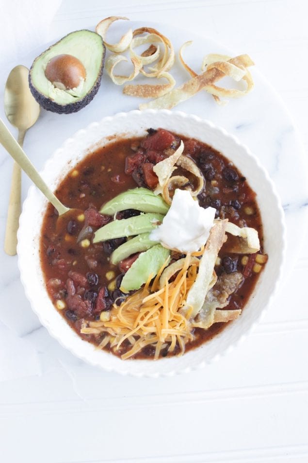 This tortilla soup is so comforting and fun, thanks to all the delicious toppings