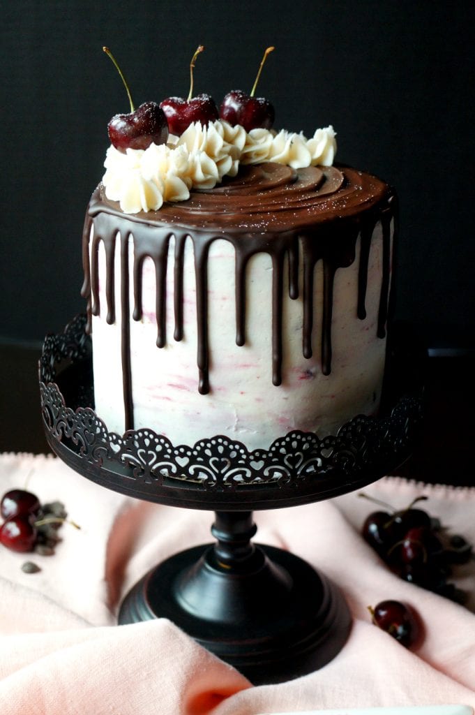 Dark Chocolate Cherry Cake