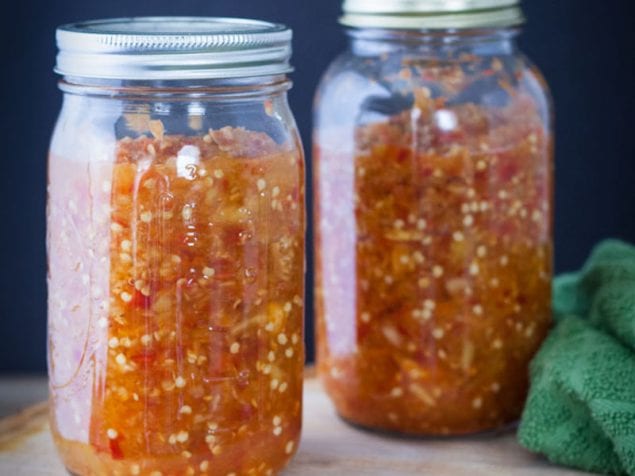 To use in hot sauce or as a condiment all on their own, here's how to ferment peppers.