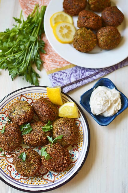 Lebanese Falafel with Tahini Yogurt - Honest Cooking Magazine