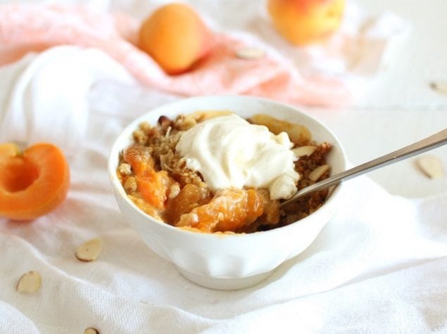 Apricot season is coming and what better time of the year than now to make this Almond and Apricot Crumble