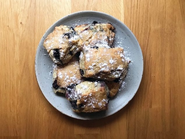 Try this dreamy blueberry scone recipe for your next brunch or simple cup of coffee at home. The recipe even comes with dairy-free substitutions.